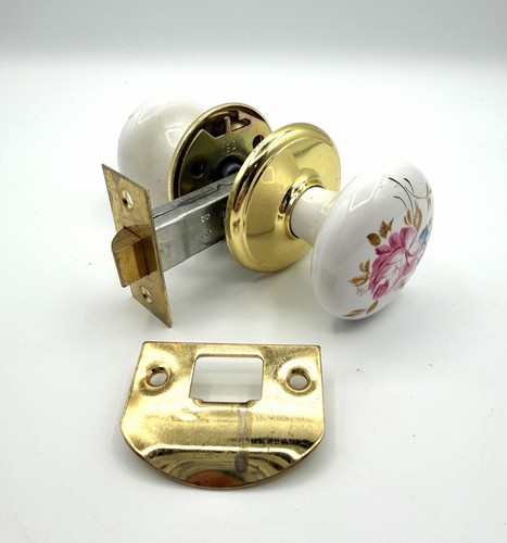 Vtg porcelain door knob - porcelain, white