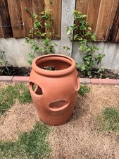  Terracotta strawberry planter pot - 6 Hole - 12 1/2" Tall - Collection Only