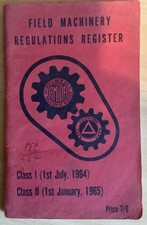 VINTAGE 1960’S AGRICULTURE FIELD MACHINERY SAFETY REGISTER BOOKLET