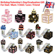 Happy Birthday Day Money Box Surprise Gift Box for Cash Gift with Pull Out Card