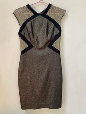 Badgley Mischka Collection Mini Party Dress Gold Black Women's Size 2