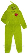 Kid The Grinch One Piece Pajamas Size 4-16 Union Suit Boy Girl Christmas Costume