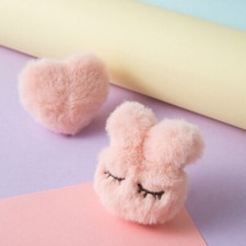 4 PCS Fluffy Cat/Bunny/Heart Soft & Solid Duvet Holder, Child-Safe Hat/Sock Clip