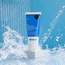 DermaCo 1%Kojic Acid Face Wash Niacinamide  Reduces Dark Spots Brightens 100g UK