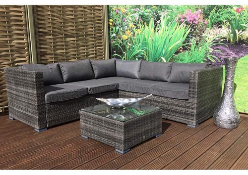 Rattan garden furniture corner - furniture,