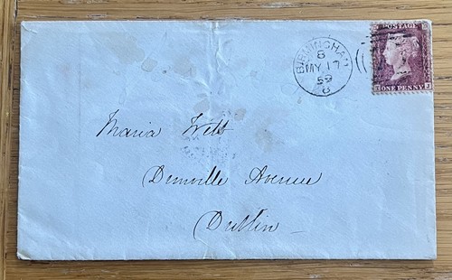 1859 fine penny red - fine,