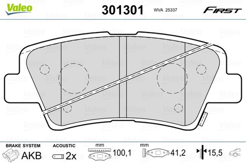 Valeo 301301 brake - 301301-oe, pad