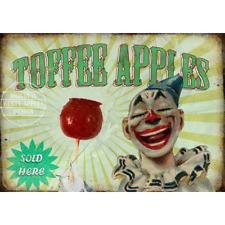 Toffee Apples Vintage Traditional  Fairground Stalls & Rides Metal Wall Art