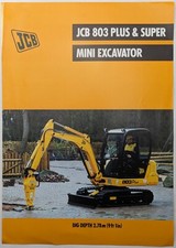 JCB 803 Plus & Super Mini Excavator Spec Sheet, c 2000