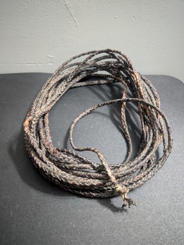 Vintage rawhide leather riata - rawhide,