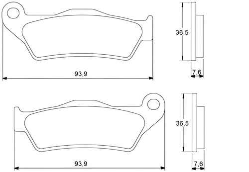Front recessed brake pads for - recessed,