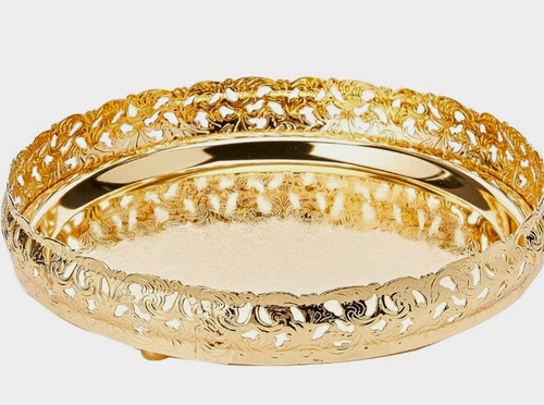 Round gold pandaan 23cm - gold, metal