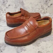 Clarks Moccasins Shoes Mens UK 9 Brown Leather Comfort Round Toe Extra Wide C