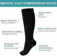 NHS COMPRESSION Varicose Veins Anti-Fatigue Flight Running Socks For Men & Women