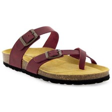 Oak & Hyde Savannah 2 Womens Red Leather Adjustable Toe Post Sandals Size 3-9