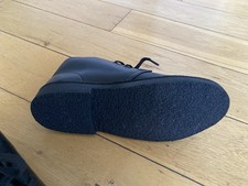 Clarks Originals Older Boys Black Leather Desert Boots UK Size 4 G EU 37 New