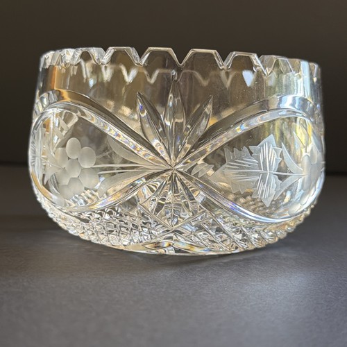 Vtg cut lead crystal bowl - cut,