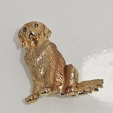 Beautiful Vintage Goldtone Dog