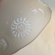 Vintage 90’s Sun Moon Stars Etched Opaque Glass Lampshade Lightshade H12 X 19cm