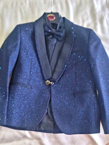 Boys navy glitter - navy, tuxedo