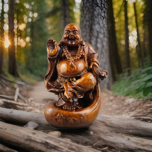 Laughing buddha statue - statue, crafted