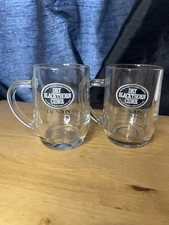 Pair of Taunton Dry Blackthorn Cider Half Pint Glass / Tankard Crown Stamp 76