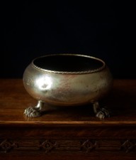 Antique Brass Bowl on Lion Paw Feet 27x14cm Victorian Style Planter
