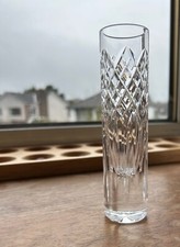 opulent crystal bud vase,  14 cms tall  3 cms across