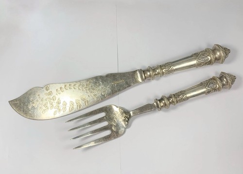 Victorian fish servers silver - victorian,