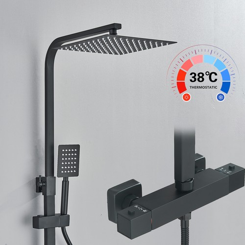 Black bathroom thermostatic - black,