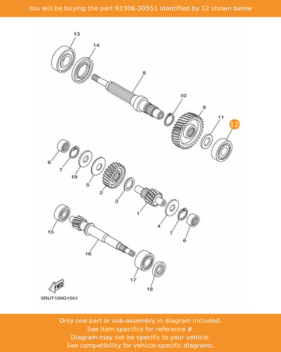 Yamaha bearing 93306 30551 - bearing,, 93306-30551