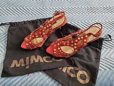 NWT - Guess Shoes Size 3 EU 36 Leather Red High Heels With Dust Bags No Box