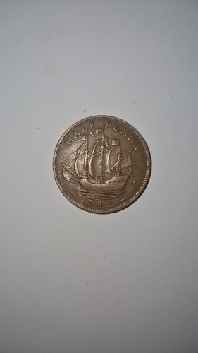 1943 half penny - 1943, v1