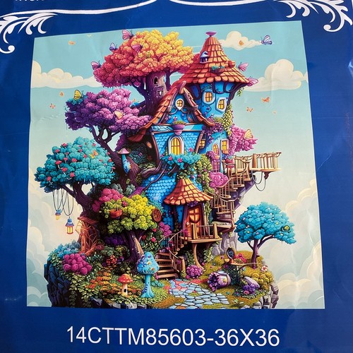 Tree house stamped printed - stamped,