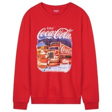Coca Cola Unisex Adults Crew Neck Sweater Jumpers Festive Cosy Top