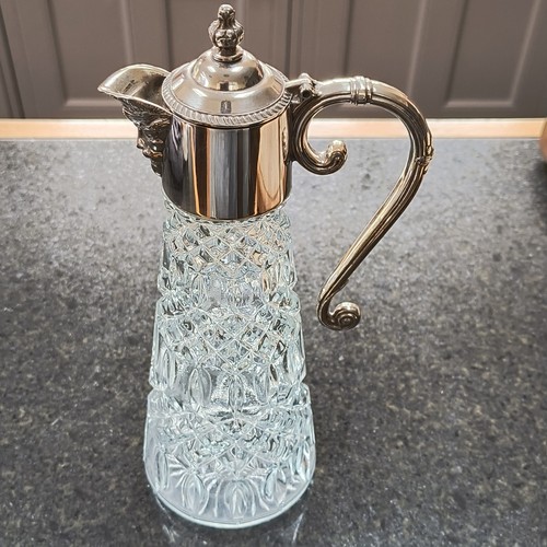 Vintage glass decanter silver