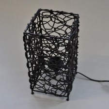 Litecraft Twisted Wood Table Lamp With In-Line On/ Off Switch - Black Clearance 