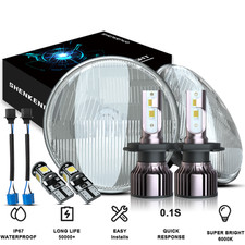 PAIR 7 inch LED Headlight DRL