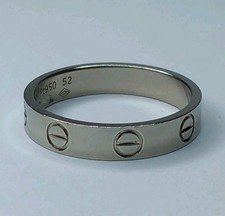 CARTIER LOVE RING PLATINUM 950 PT 950 SMALL MODEL WEDDING BAND EU 52 UK L½ 