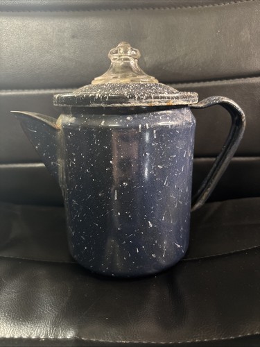 Vtg blue speckled - vtg, enamelware