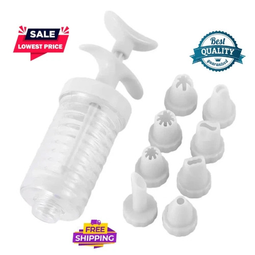 8pcs set icing syringe gun - icing,