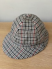 Barbour Wool Tweed Plaid HAT Hunting Hunter Mens Cap size 7 1/4