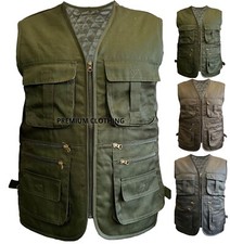 Mens THICK Sleeveless Gilet Quilted Jackets Body Warmer Multi Pocket Fishing