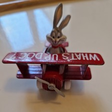 Vintage ERTL Looney Tunes Bugs Bunny, Toy Bi plane, What's Up Doc 1988