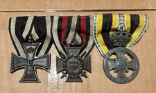 RARE WW1 German Officer Iron Cross Trio, Cross for Merit in War (Saxe-Meiningen)