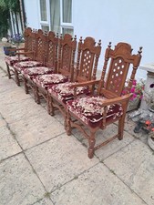 6 Solid Wood Dining Chairs. 4
