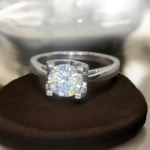 5mm round moissanite ring - 6.5mm, ring: