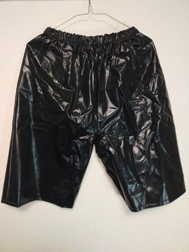 Shiny black pvc plastic short - pvc,