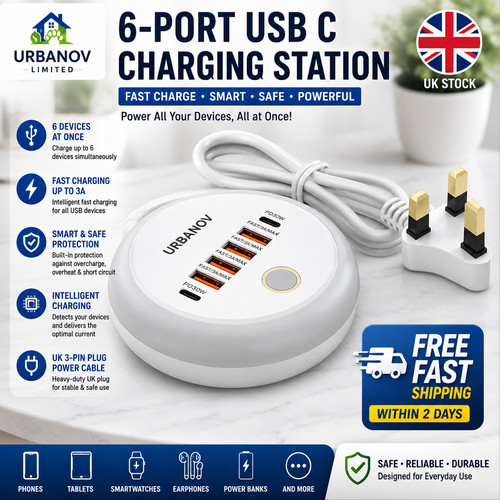 Multi port usb - 6-port, charging
