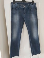 FREESOUL Womens Straight Leg Jeans W 34"  L 32" Ladies Blue Jeans Retro Jeans